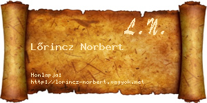 Lőrincz Norbert névjegykártya
