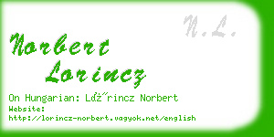norbert lorincz business card